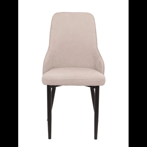 SEDIA CHANTAL IN TESSUTO BEIGE E GAMBE NERE OPACO