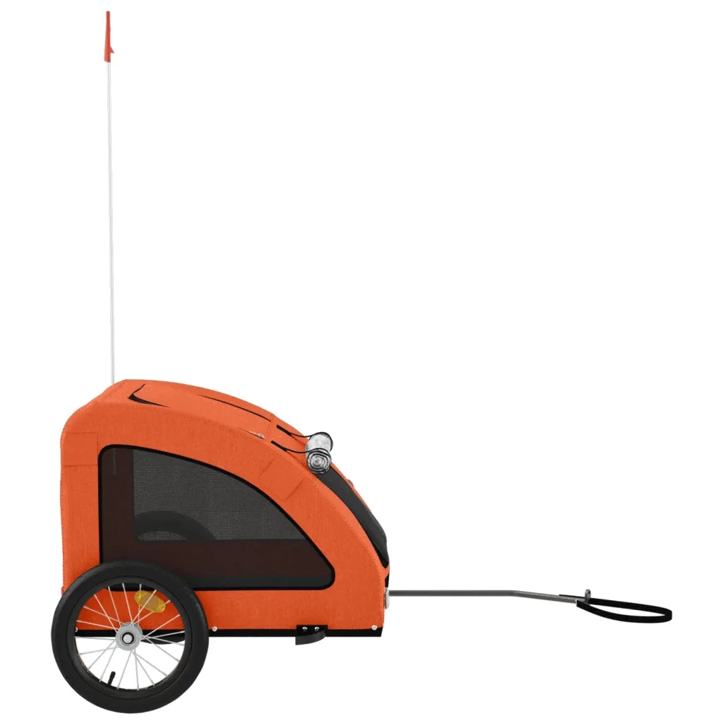 Rimorchio da Bici per Animali Arancione e Grigio Oxford e Ferro CFW2603366