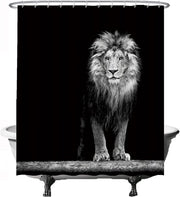 Doccia a rullo con testa di leone - 180 x 200 cm - Nero Bianco Grigio