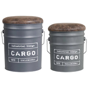 Set di 2 confezioni 2 Pouff: 31d*35h +
25 5d*26 5h In Metallo Colore Grigio