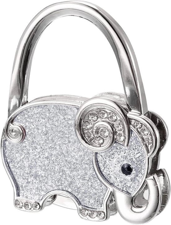 Supporto per borsa portatile pieghevole per tavolo - Grigio - Appoggio metallico portatile per abiti