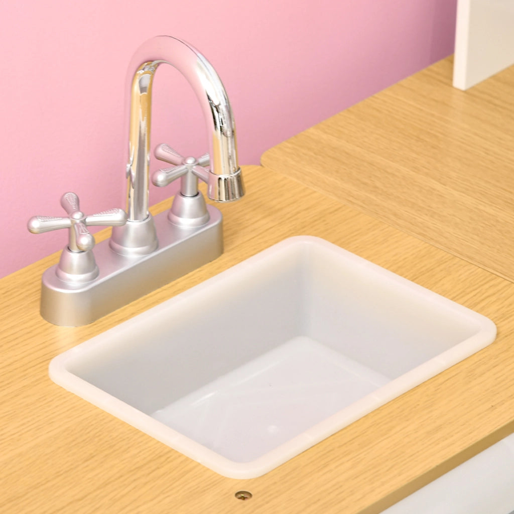 EasyComfort Cucina Giocattolo 2 Pezzi per Bambini 3-6 Anni con Utensili da Cucina, Luci ed Effetti Sonori, in MDF e PP