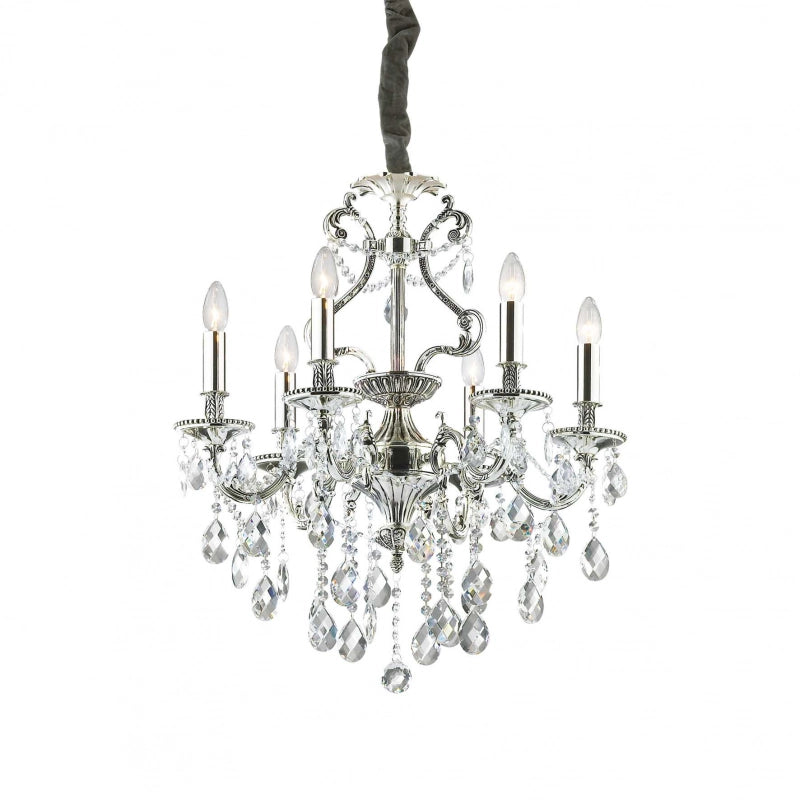 Lampada A Sospensione Gioconda Sp6 Argento Ideal-Lux