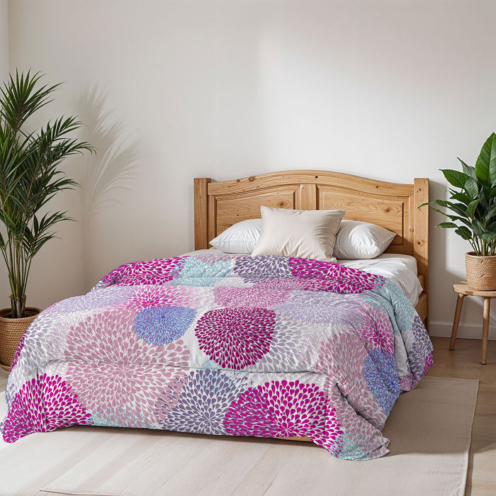 Trapunta Invernale Matrimoniale Stampata in Microfibra 200gr Double Face Soffioni