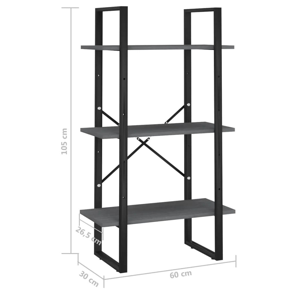 Scaffale portaoggetti 60 x 30 x 105 cm in legno massello di pino grigio 02_0000630