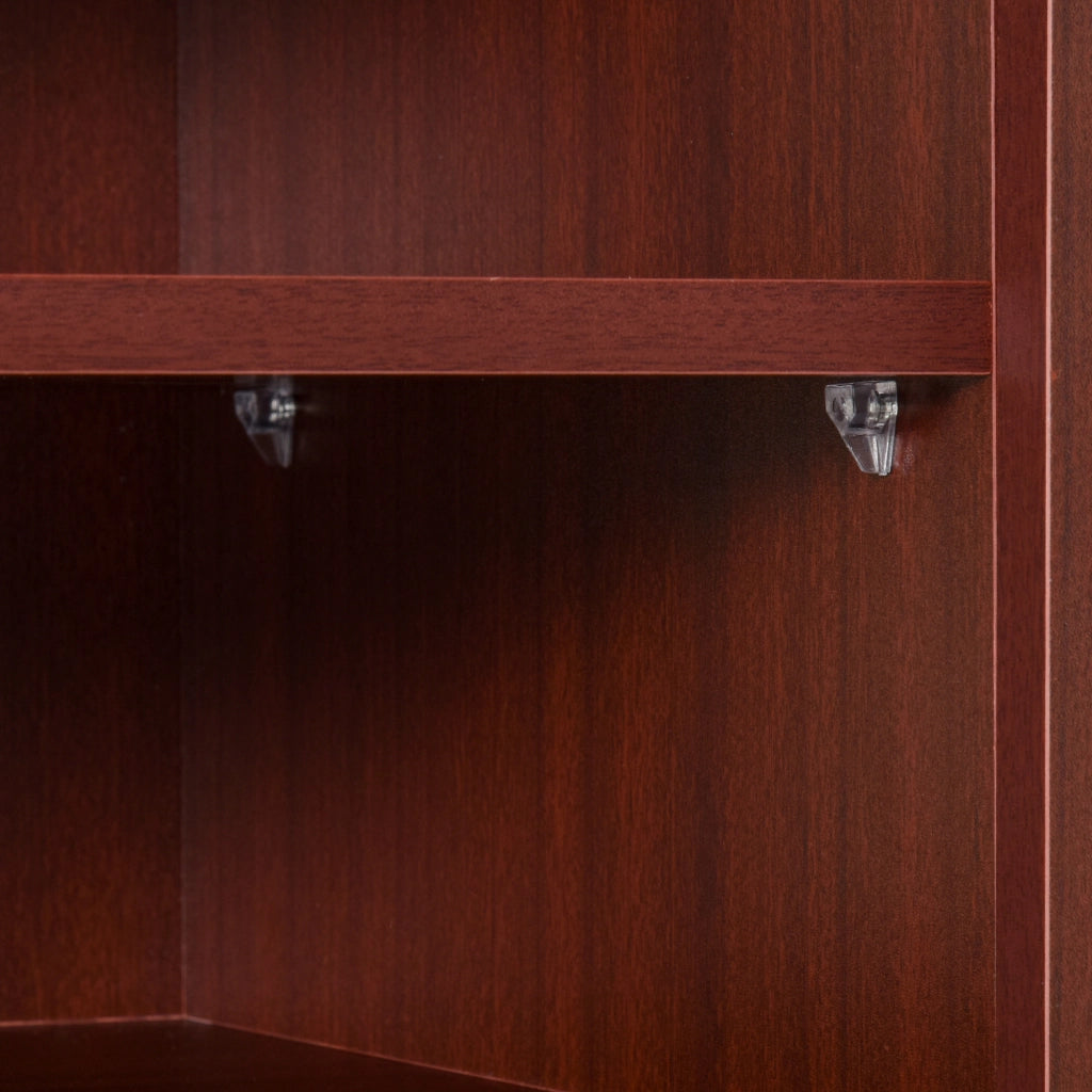 Mobile TV Classico con 2 Ripiani e 2 Armadietti ¨C zephmum ¨C MDF e Acciaio Inox, Marrone, 120x39.5x52cm