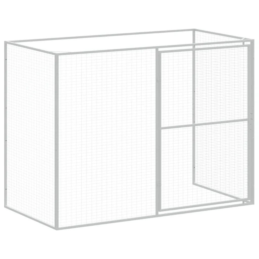 vidaXL Casetta Cani con Corsa Antracite 214x865x181 cm Acciaio Zincato