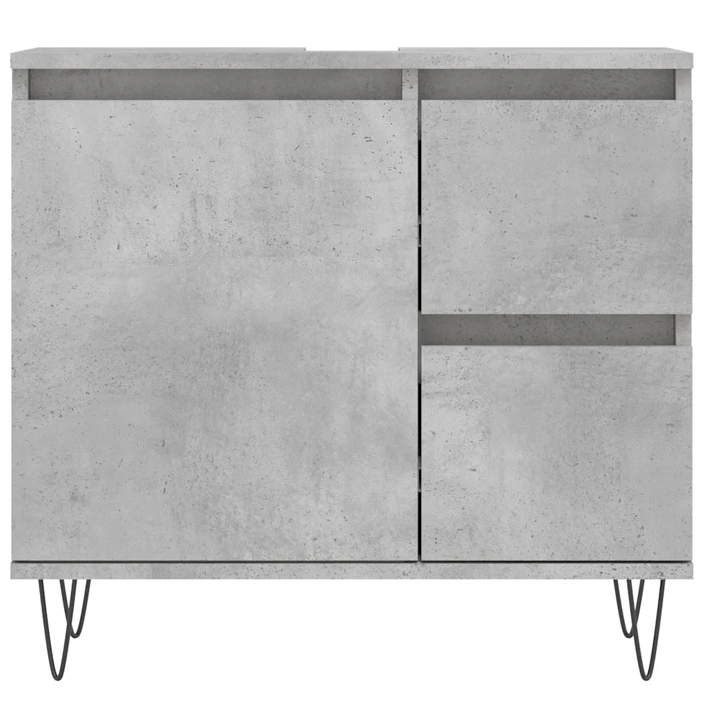 Mobile contenitore multifunzionale per il bagno 65 x 33 x 60 cm stile industriale legno composito grigio cemento 02_0049043