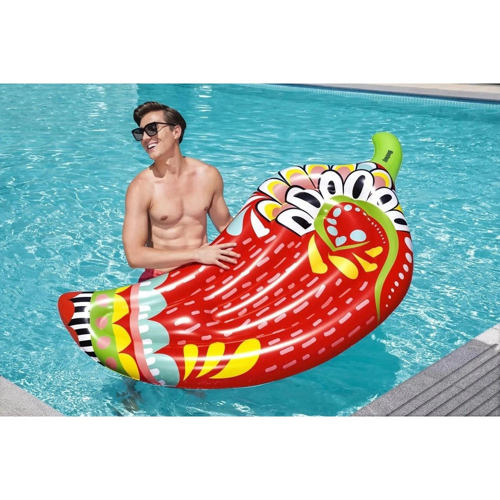Trade Shop - Materassino Fashion Peperoncino Ispirazione Azteca 195x99 Cm Mare Piscina 43490 -