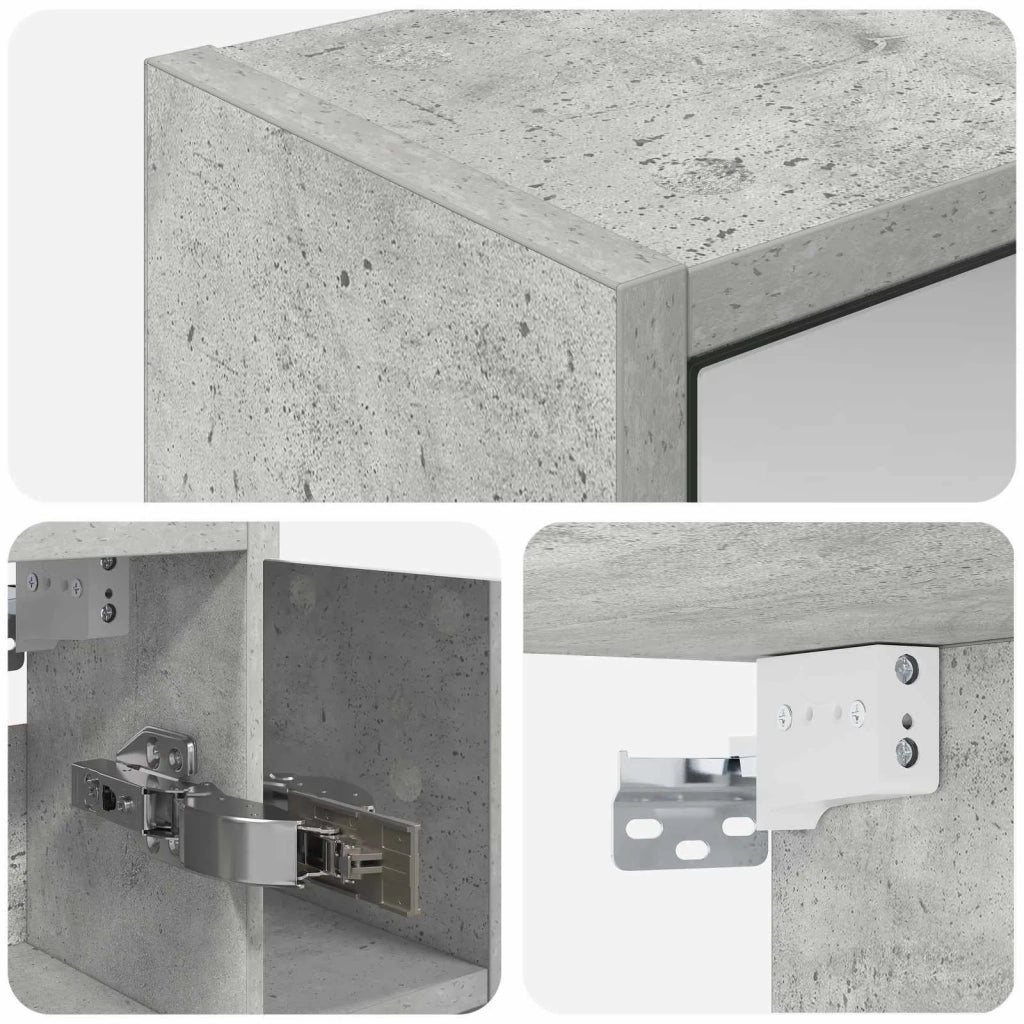 Mobiletto per specchio da bagno Grigio cemento 889154