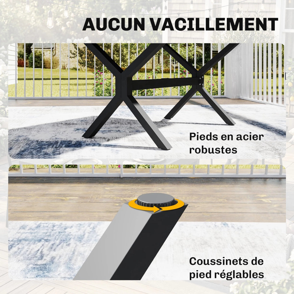 Tavolo da pranzo allungabile da giardino in alluminio effetto legno ¨C Minimal ¨C 214x85x73 cm grigio antracite