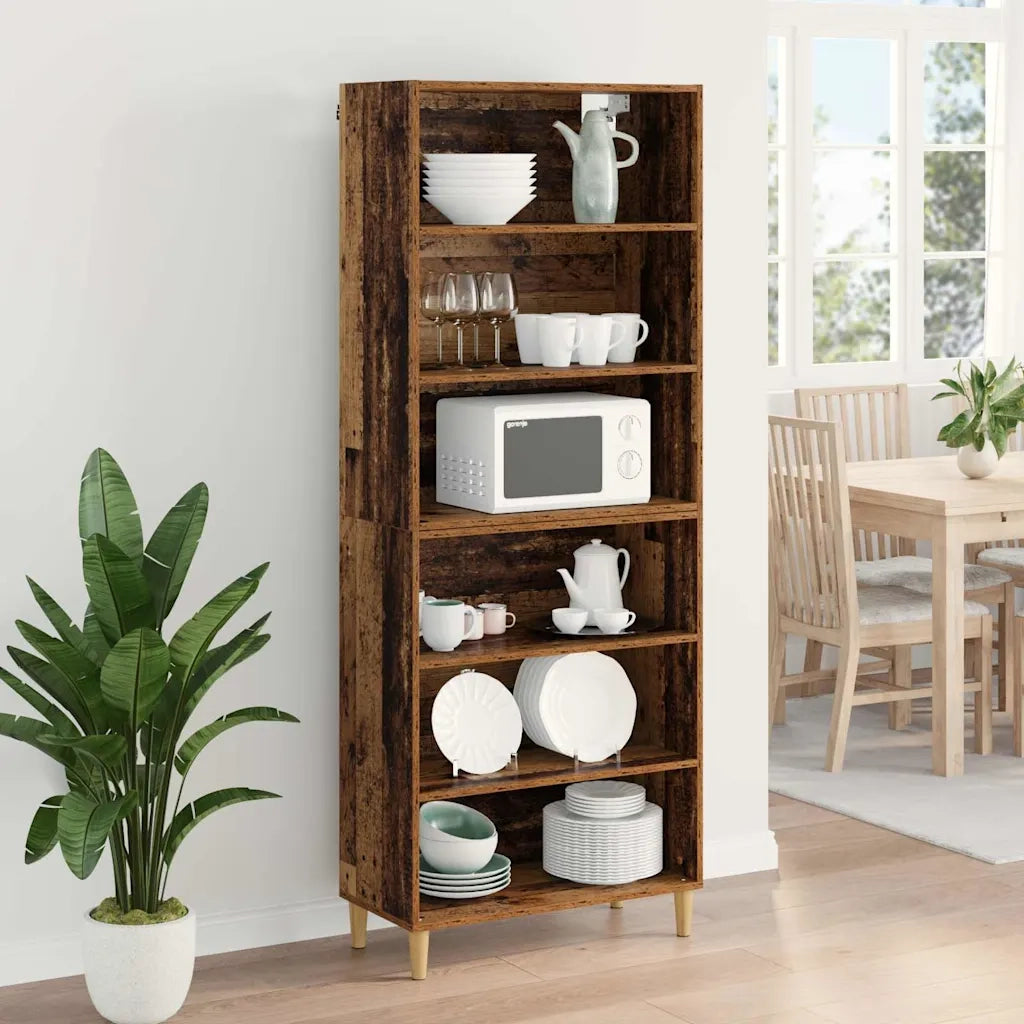 Credenza | Madia | Buffet da pranzo | Armadio da pranzo Legno vecchio 69,5 x 32,5 x 180 cm Legno multistrato