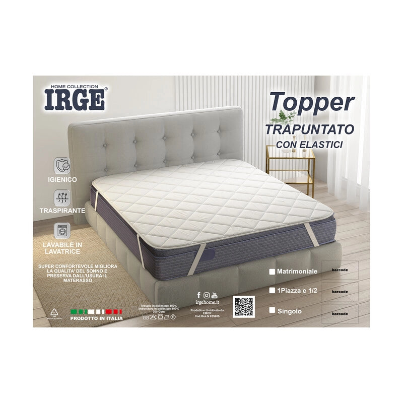 TOPPER TRAPUNTATO C/ELASTICO 1 POSTO E MEZZO IRGE- 1,0 pz