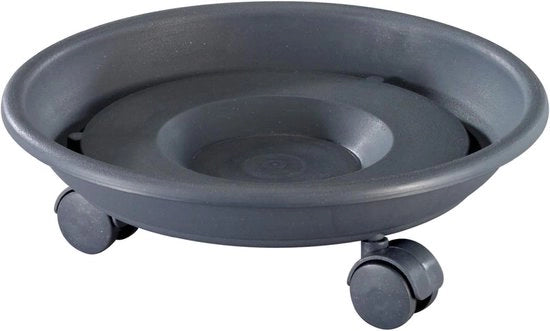 Rotolatore di Pianta Serie K Diametro 27,5 x 8,5 cm - Anthracite I Rotolatore di Terra in Plastica Carico 30 kg Prodotto in UE