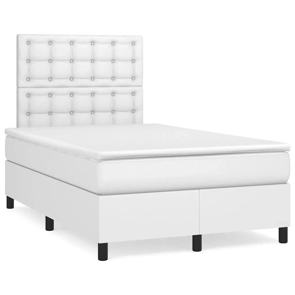 Giroletto Molle con Materasso e LED Bianco 120x190cm Similpelle 3270294