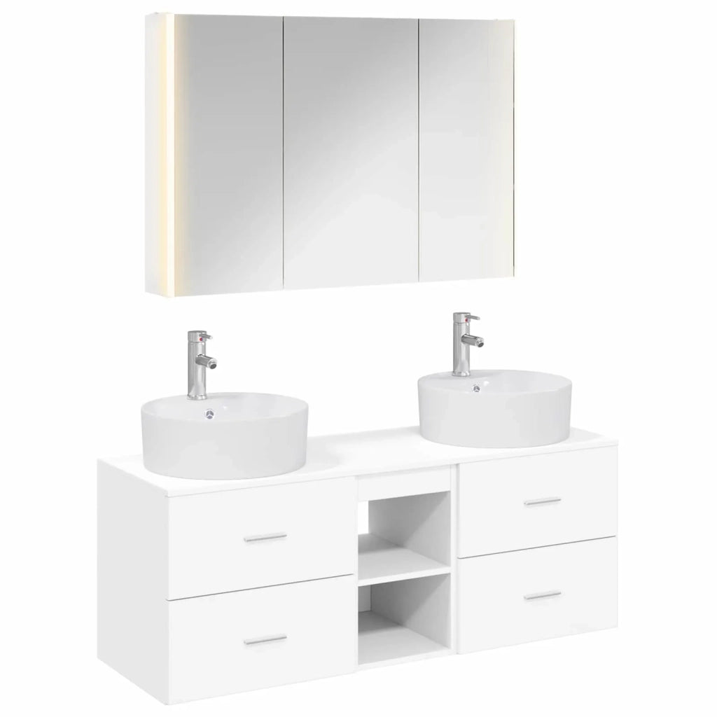 Set di mobili per il bagno 4 pcs Bianco 3406903