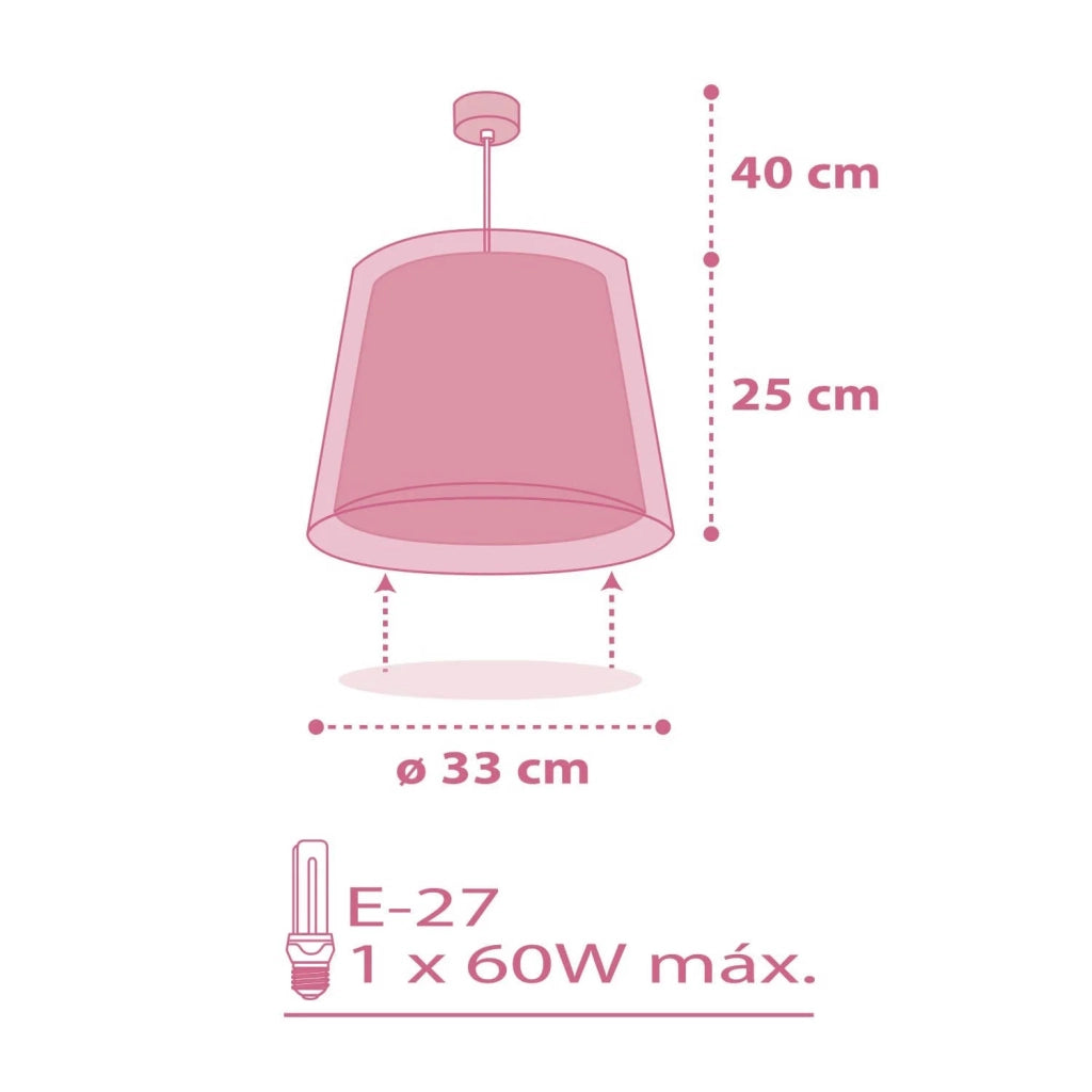 LÚZETE - LUCE A SOSPENSIONE PER BAMBINI DREAM FLOWERS E27 ROSA