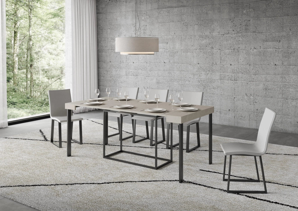 Consolle Allungabile 90-300x40x77 cm Nordica Cashmere Telaio Antracite