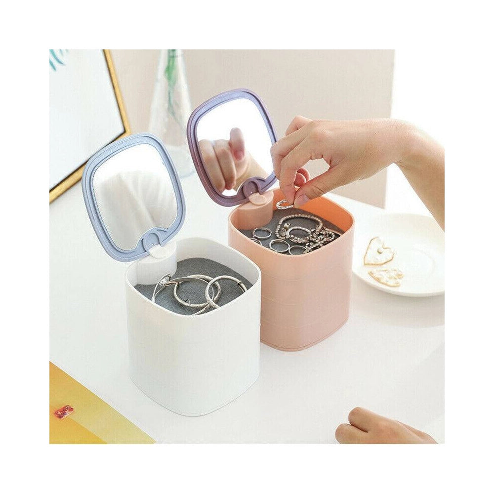 Trade Shop - Organizer Per Trucco Cosmetici Accessori Casa Con 4 Cassetti Espositore Specchio -