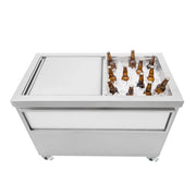 Carrello Portaghiaccio Mobile 109L con Ruote 100cm Coperchio Diviso e Vano