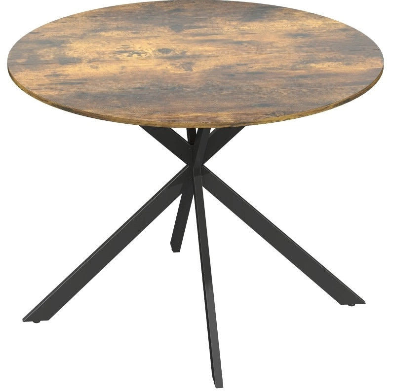 Tavolo da pranzo rotondo industriale Ø100 cm marrone rustico