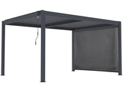 Pergola bioclimatica "Windsor premium" con led e tenda in alluminio - 3 x 4 m - Grigio