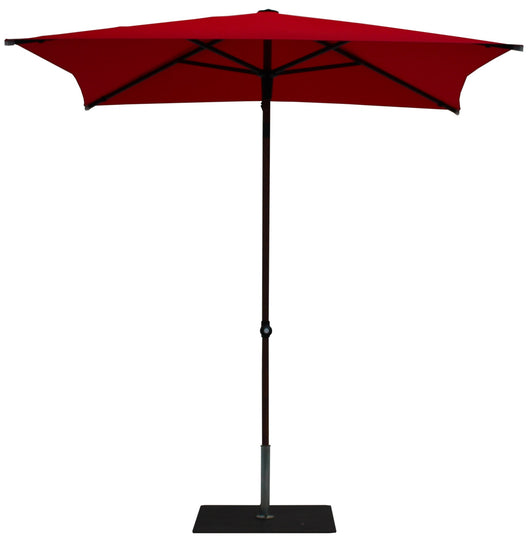 Ombrellone da Giardino 2x2 m Palo Ø38 mm in Alluminio Effetto Legno Tessuto Poliestere Trend Wood Rosso