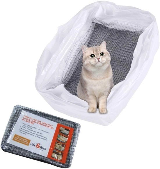 Pacchetto da 10 sacchetti per gatto riciclabili, sacchetti per gatto con foro a filtro, sacchetti per gatto autoigienici, sacchetti per rifiuti, sacchetti per gatto facili da sostituire, 36 x 47 cm