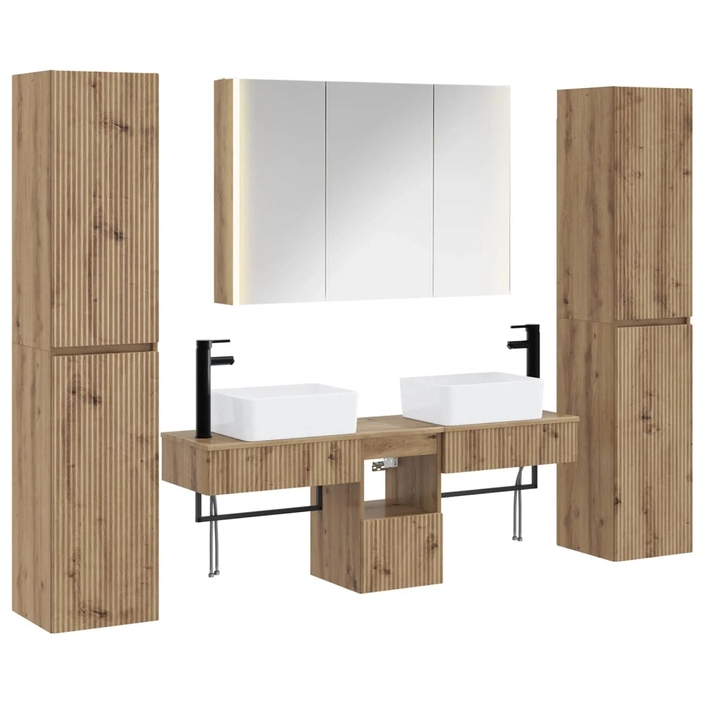 Set di mobili per il bagno 6 pcs Rovere Artigianale 3407206
