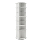 Ryuen - Scarpiera Verticale 7 Ripiani H184 cm 28 paia con Base Rotonda Girevole 360° Manuale Bianca