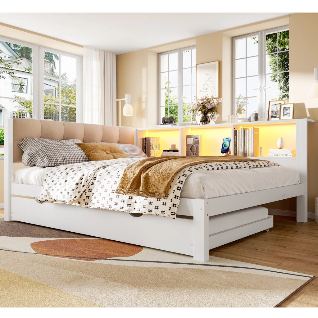 LETTO Estraibile 140x200 cm Legno di pino Bianco