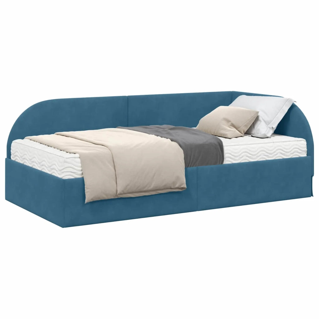 Struttura Letto Angolare con Materasso 2 pcs Blu Velluto 3394183