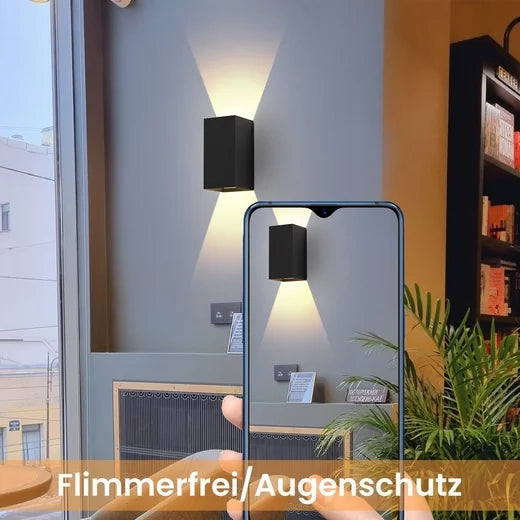 ZMH Moderna lampada da parete a LED per esterni con luce verso l'alto e verso il basso per camera da letto e corridoio