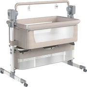 Culla per Bambini - Culla a Letto - Culla con Materasso - Co-sleeper - Wieg Elettrica - Ruote - 60 x 105 x 100 cm - Khaki