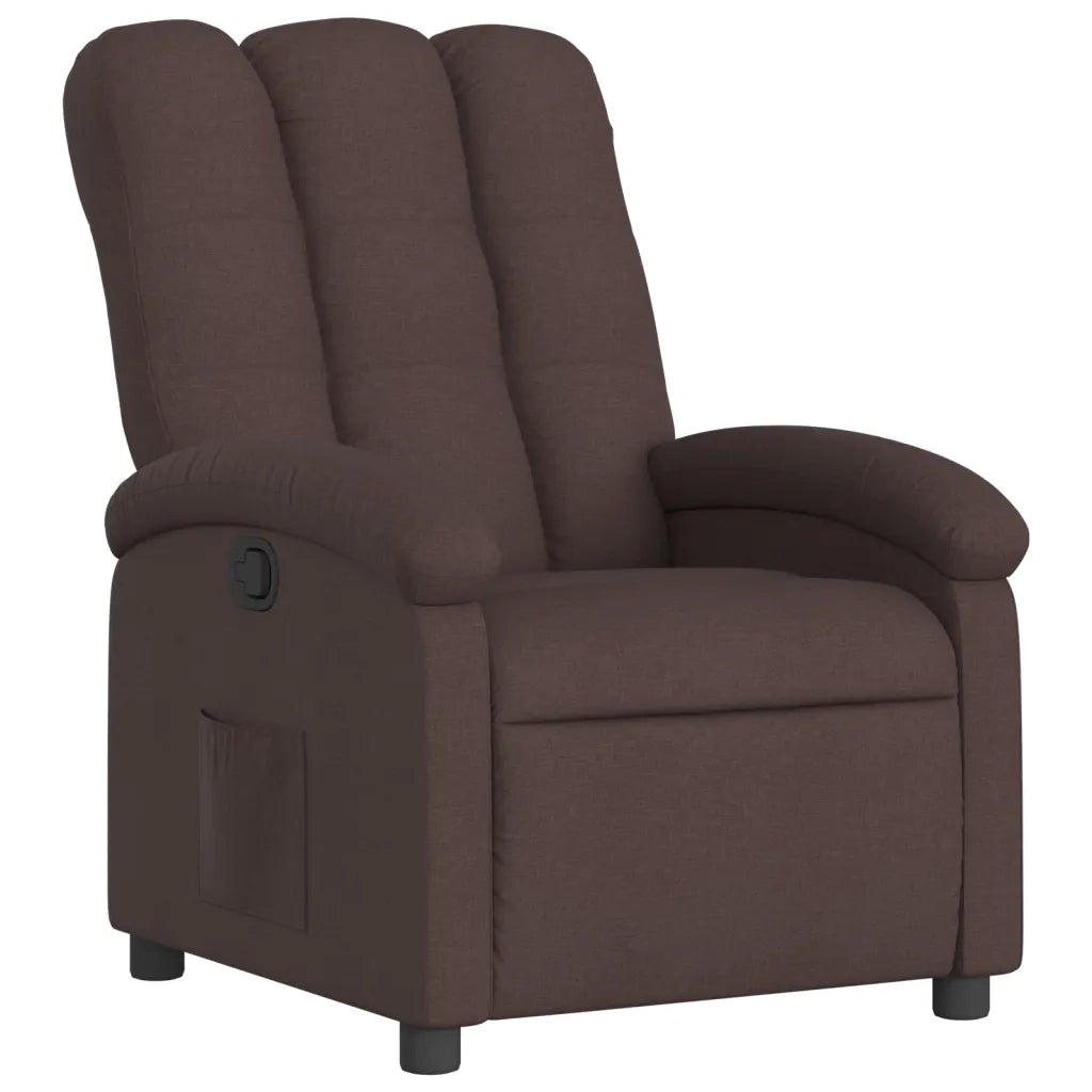 Divano Sedia-Poltrona Reclinabile Marrone Scuro in Tessuto 830378