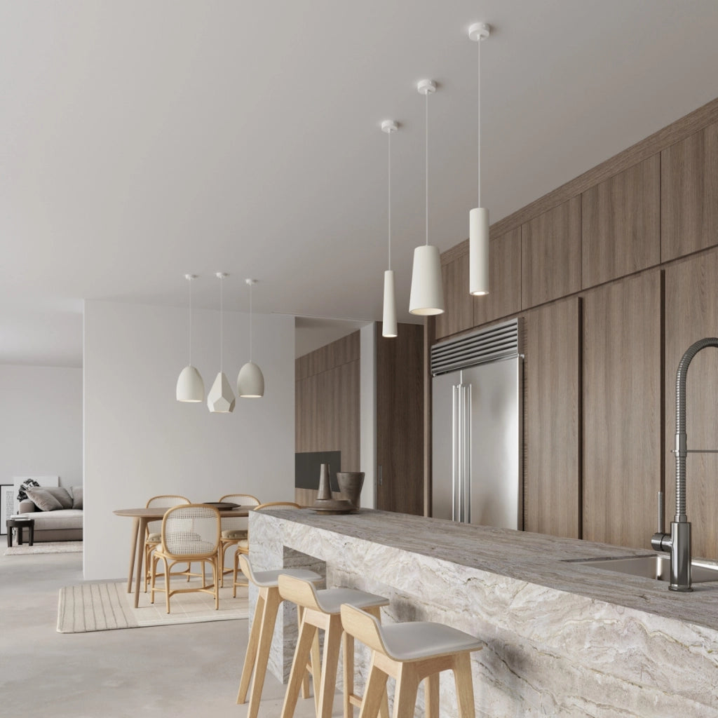 Lampada sospesa ceramica bianca Pure Lume Voltea GU10