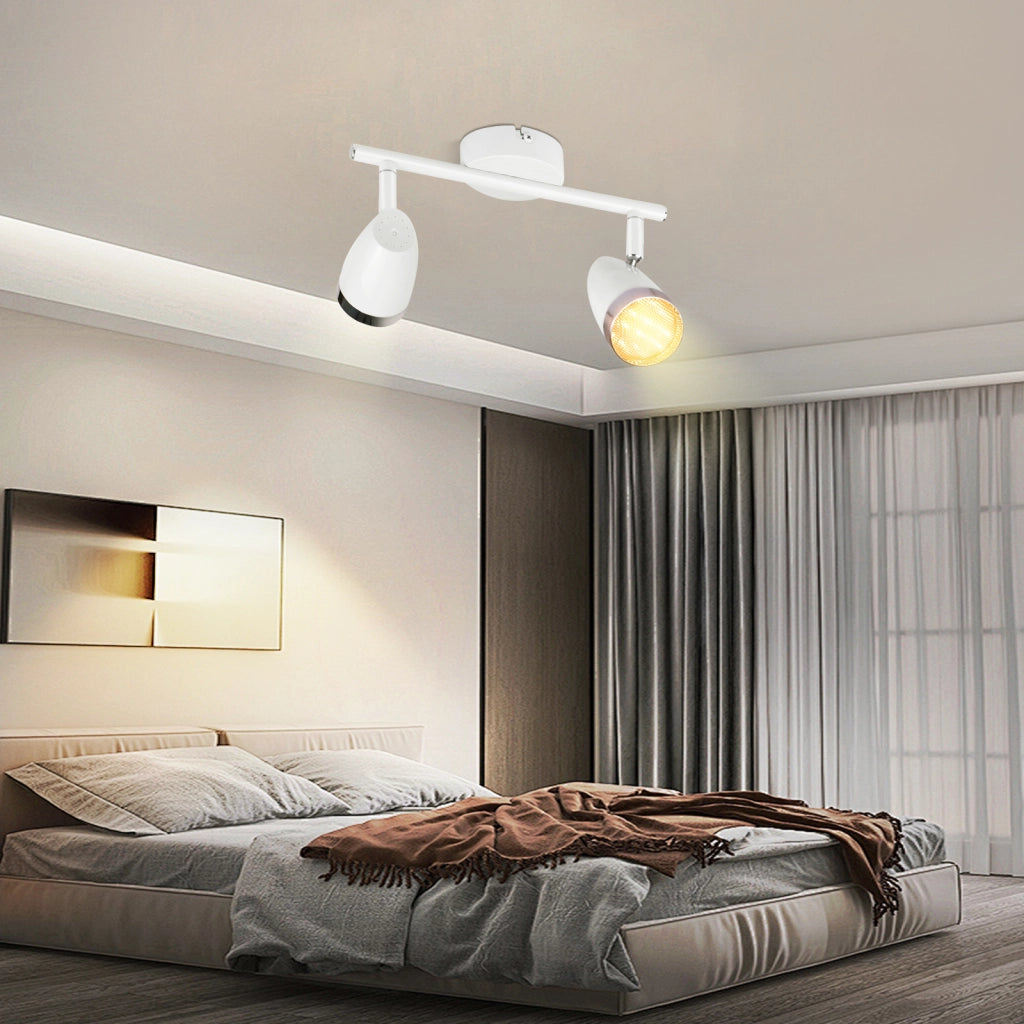 ZMH Faretto da soffitto a 2 luci 6W orientabile a 350° Lampada da soffitto Soggiorno