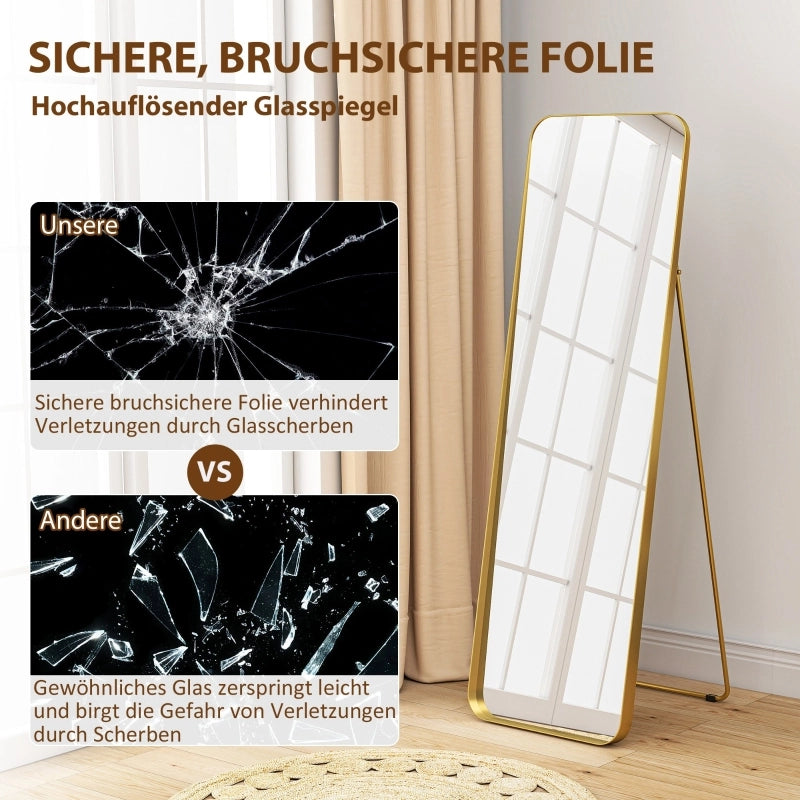SPECCHIO Intero inclinabile 160x40 cm Oro, da terra o appoggiato