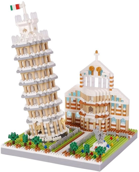 Set di Costruzione Architettonico Mini - Torre di Pisa Inclina - Giocattolo per Bambini - Regalo per Adulti - Inclusa Guida di Montaggio - Kit di Costruzione