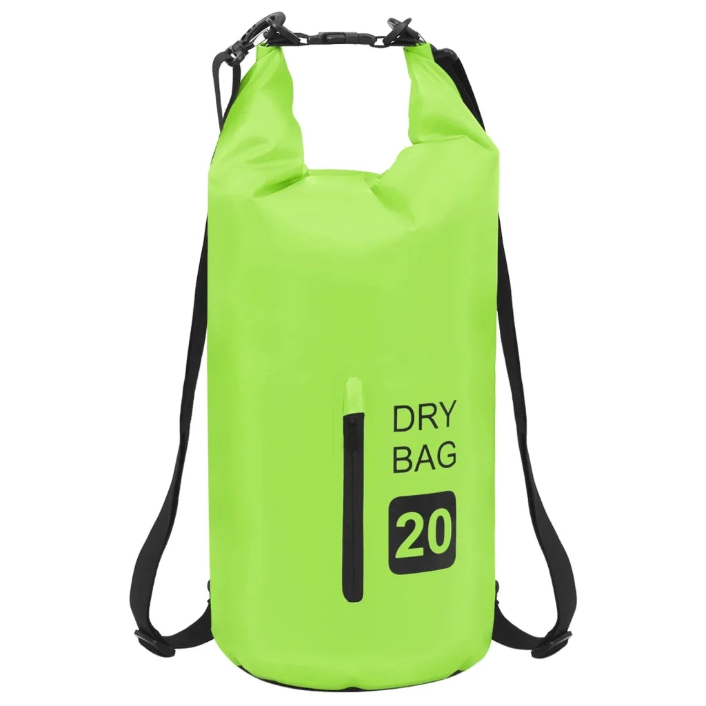 Borsa Impermeabile con Cerniera Verde 20 L in PVC cod mxl 59466