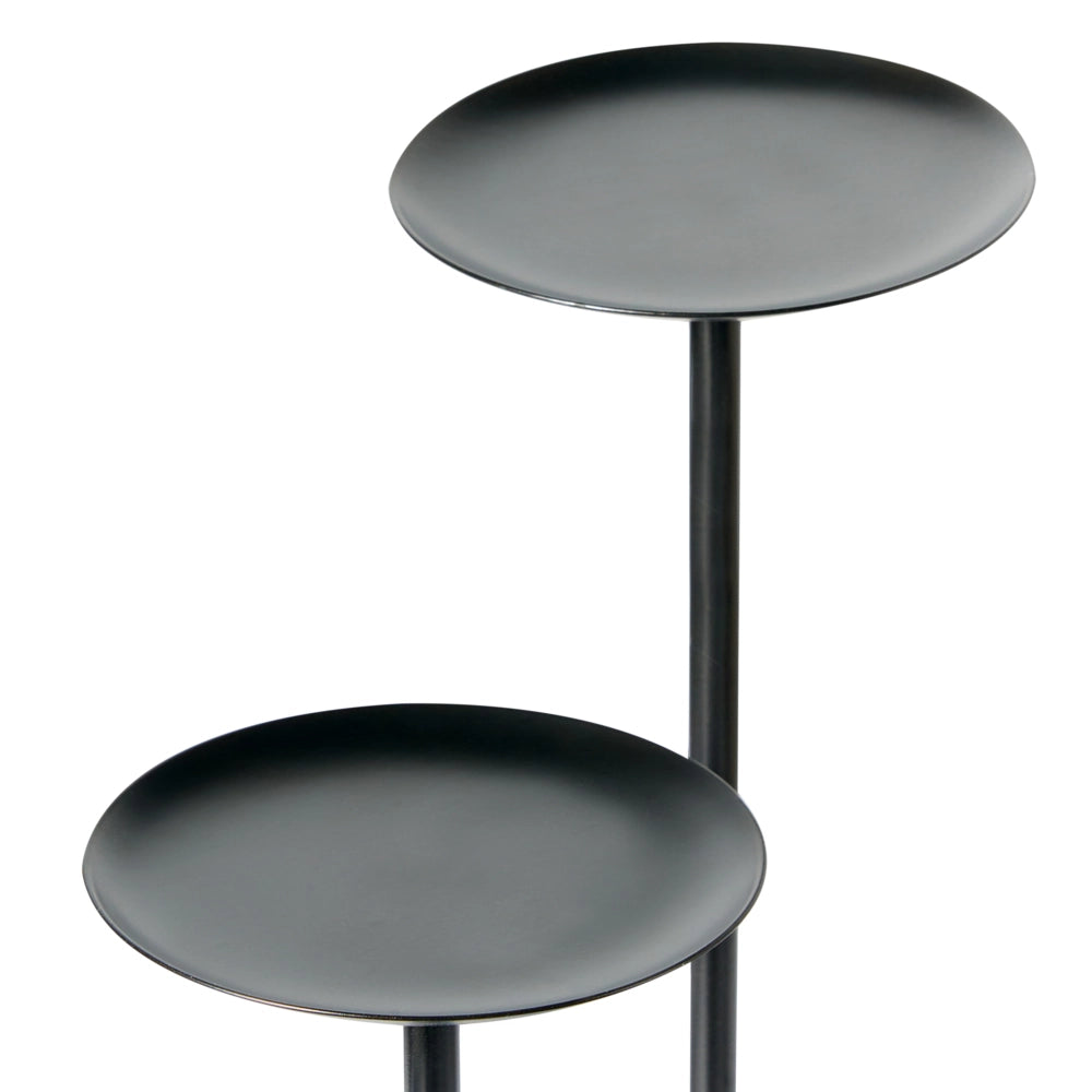 Portacandele in metallo nero 23 cm Decorazione moderna per centrotavola