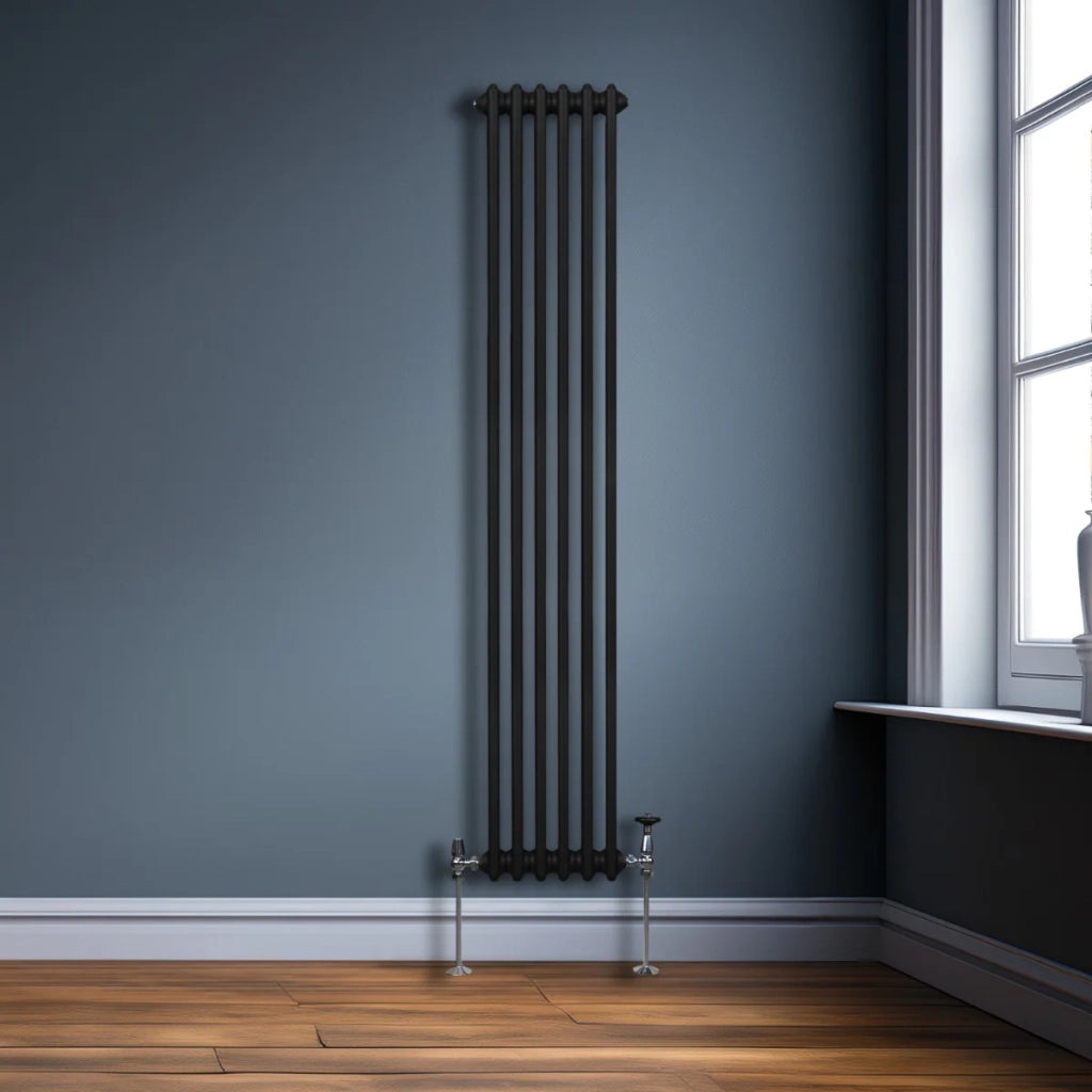 Termosifone Radiatore a 3 colonne per riscaldamento centralizzato verticale Nero 180x29cm