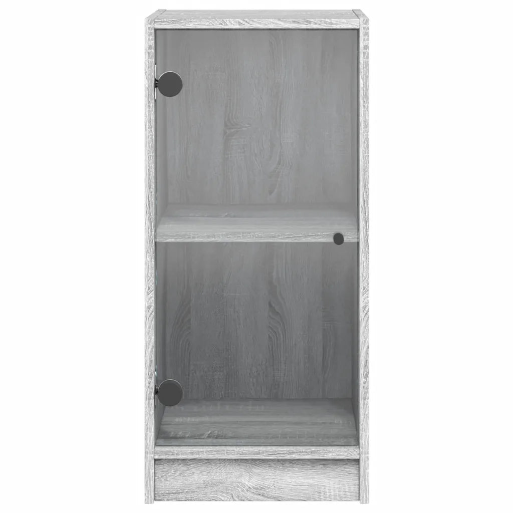Mobile con Ante in Vetro Grigio Sonoma 35x37x75,5 cm 836404