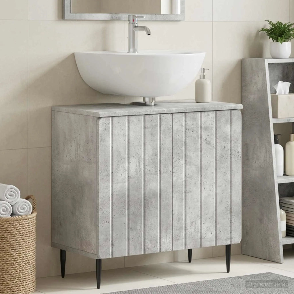 Armadio per Lavabo da Bagno ZWOLLE Grigio Cemento 896348