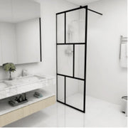 Parete per Doccia Walk-in in Vetro Temperato Nera 80x195 cm 149152