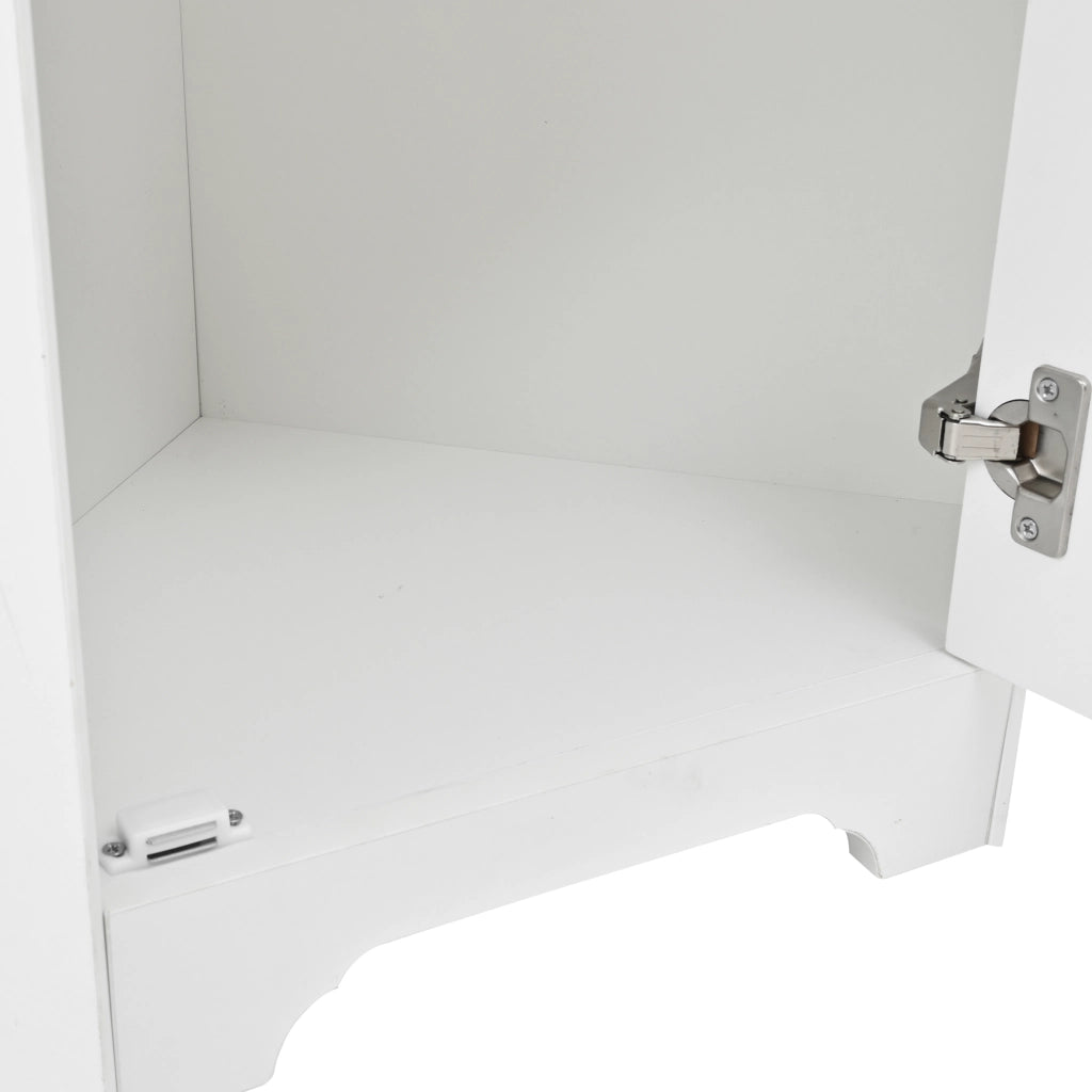 Mobile sottolavabo da bagno con lavabo in ceramica, struttura in MDF e vani contenitore, bianco