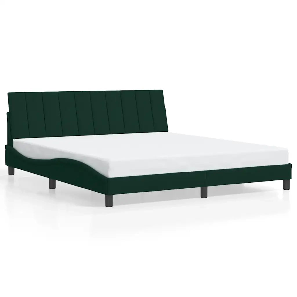 Giroletto senza Materasso Hanko Verde Scuro 180x200 cm in Velluto 3207864