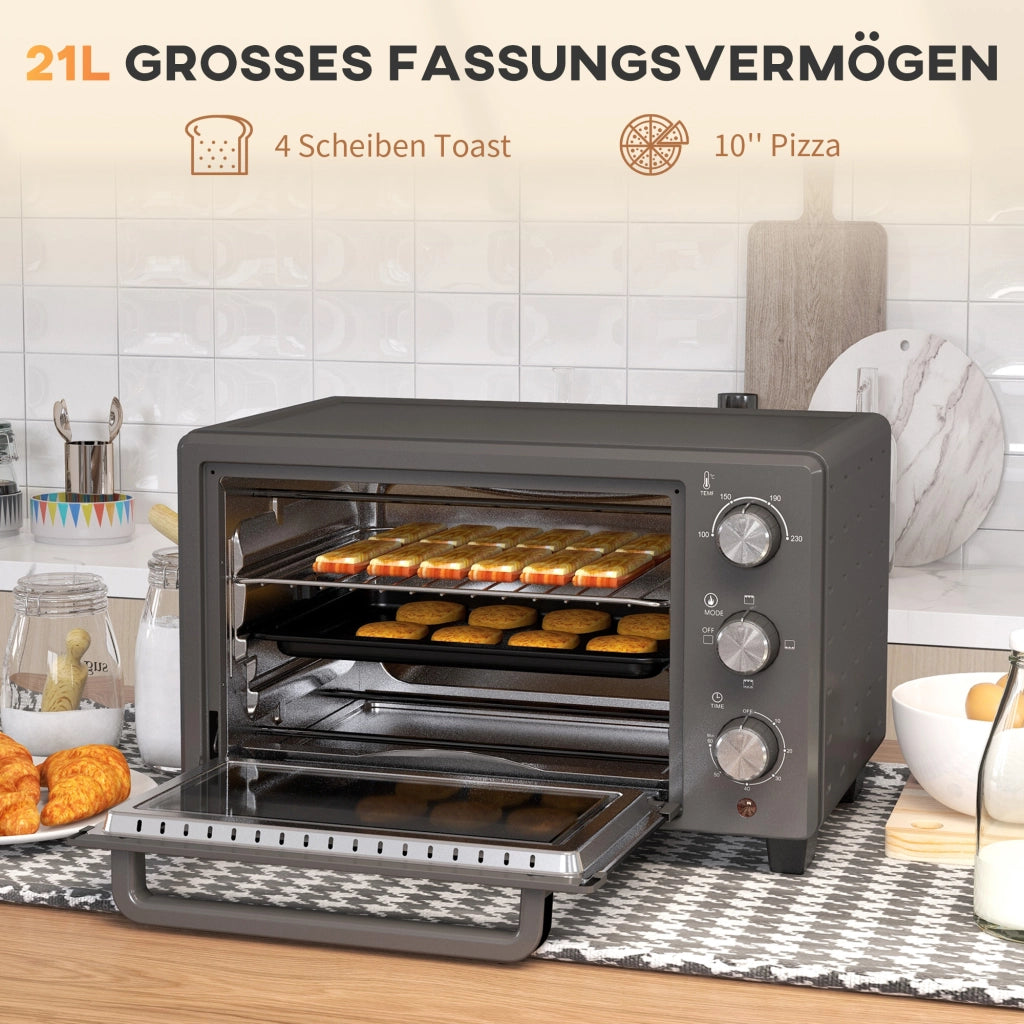 Forno elettrico 21L ¨C Xylo ¨C 3 modalit¨¤ di cottura, 100-230¡ãC, acciaio inox grigio