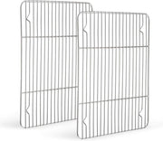 Griglia a due pezzi in acciaio inossidabile - resistente all'acqua di cottura - griglia per griglia e grill - dimensioni 38,5 x 28 x 2 cm - salutare e sostenibile - piatto di cottura