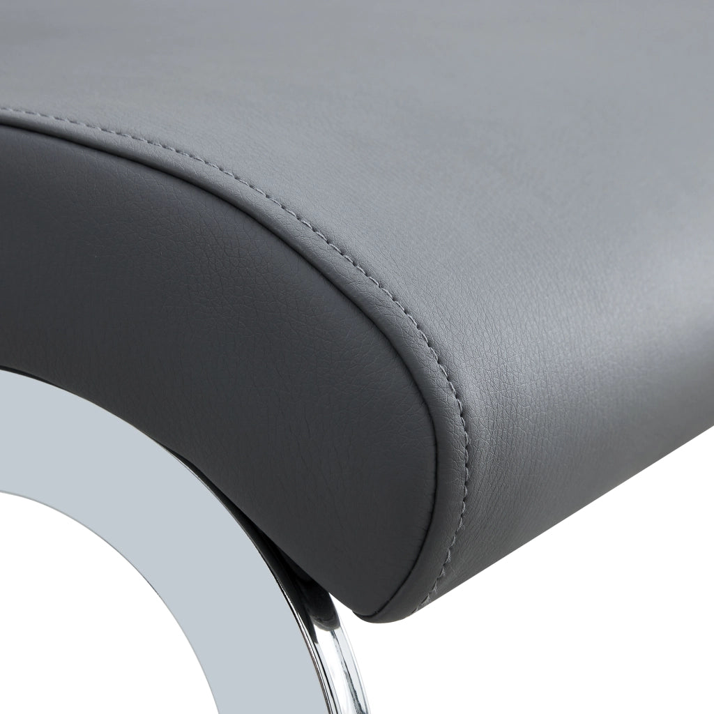 SEDIA da pranzo ergonomica grigia con schienale in PU e lino